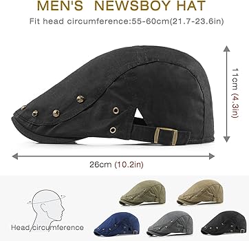 Taidor Rivet Newsboy Caps Cotton for Men Flat Ivy Gatsby Cap Irish